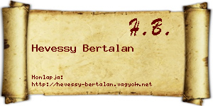 Hevessy Bertalan névjegykártya