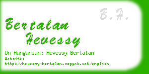 bertalan hevessy business card